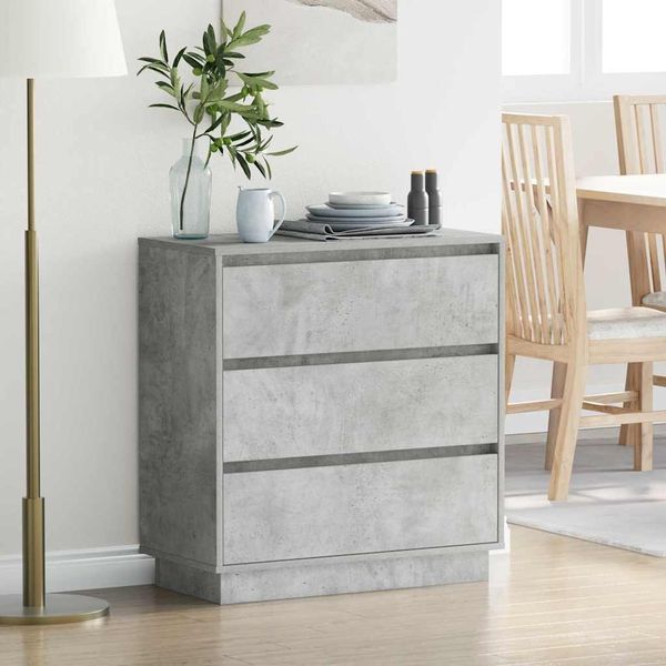 vidaXL Nachttisch Beton Grau 71 x 34,5 x 75 cm Holzwerkstoff 869637