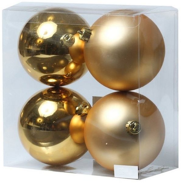 MARELIDA Weihnachtsbaumkugel Christbaumkugeln Weihnachtskugeln bruchfest 10cm gold 4er Set (4 St)