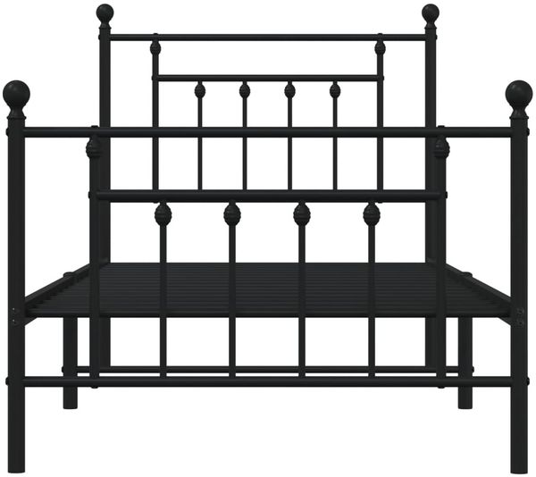 vidaXL Bettgestell mit Kopf- und Fußteil Metall Schwarz 80x200 cm 353546 Bild 6