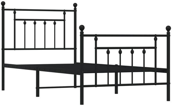 vidaXL Bettgestell mit Kopf- und Fußteil Metall Schwarz 80x200 cm 353546 Bild 3
