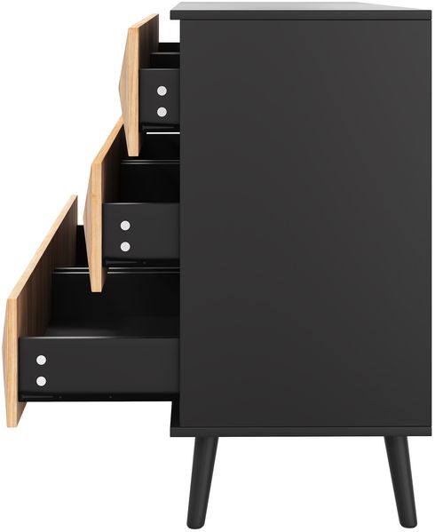Merax Sideboard und die Kommode zeichnen sich durch eine Kombination, Schwarz und Holz Bild 8