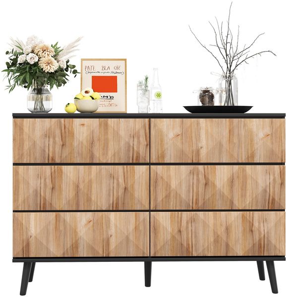 Merax Sideboard und die Kommode zeichnen sich durch eine Kombination, Schwarz und Holz Bild 10