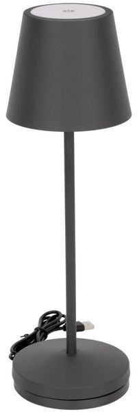 Novel Akkuleuchte, Metall grau, 11 x 35 cm, dimmbar mit Touchdimmer