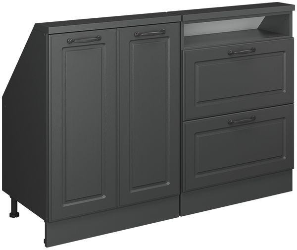Küchenschrank für Dachschrägen R-Line Anthrazit Landhaus 120 cm 2er Set Vicco
