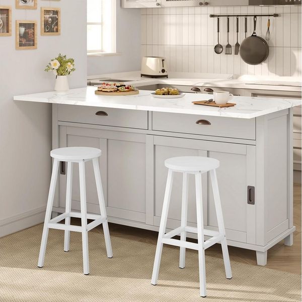 Klihome Barhocker (2 St), Barstühle mit Fußstütze, für Bar Kücheninsel Esszimmer
