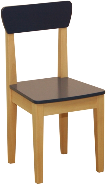 roba Kinderstuhl mit Lehne - Holz - Sitzhöhe 31 cm - Natur/Blau