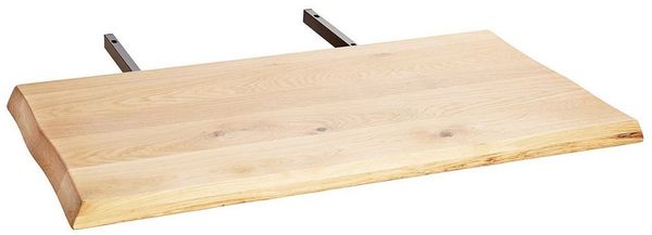 riess-ambiente Ansteckplatte WILD OAK 50cm natur, Set, 2St, Esszimmer · Massivholz · Wildeiche · Baumkante · Verlängerung · geölt