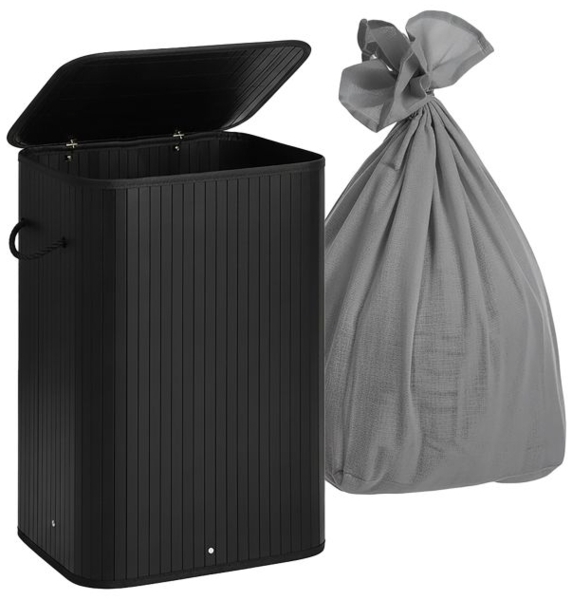 Bambus Wäschekorb mit 2 Fächern 10052218_46