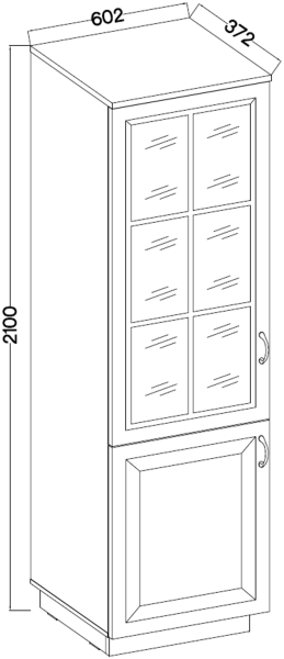 Vitrine Stilo 60 Esszimmer Landhaus Grau Eiche Artisan Buffet Küche Glasvitrine Bild 4