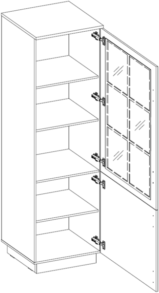 Vitrine Stilo 60 Esszimmer Landhaus Grau Eiche Artisan Buffet Küche Glasvitrine Bild 5