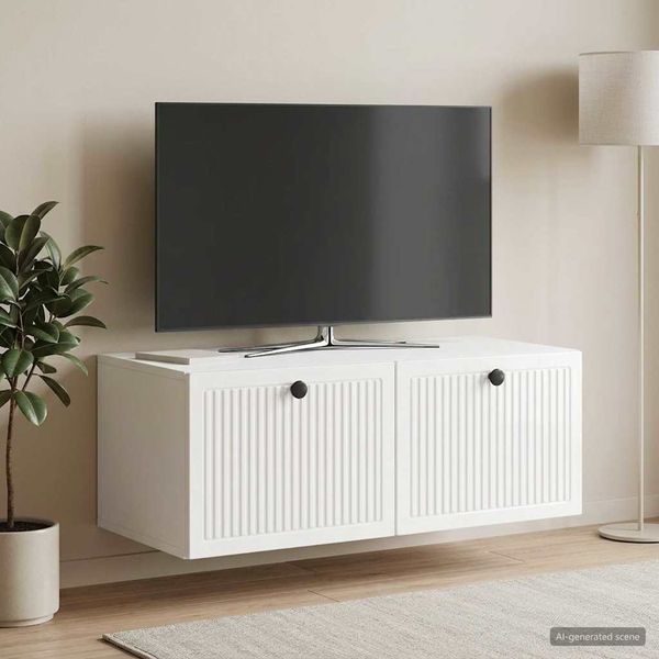 vidaXL Wandmontierter TV-Schrank Hochglanz Weiß 78,5 x 41 x 30 cm 898009