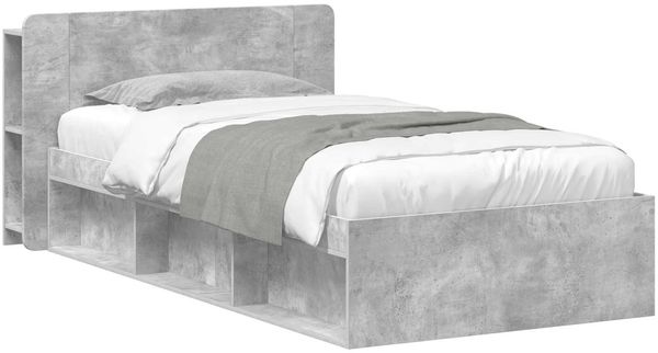 vidaXL Bettgestell mit Stauraum Betongrau 80 x 200 cm Holzwerkstoff 3433321