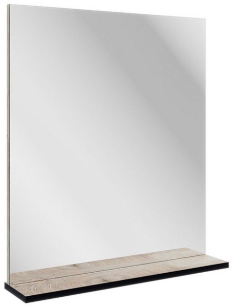 Fackelmann TE-A Spiegel 60 cm mit Ablage, Braun hell