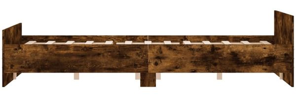 vidaXL Bettgestell mit Kopf- und Fußteil Räuchereiche 160x200 cm 3203765 Bild 5