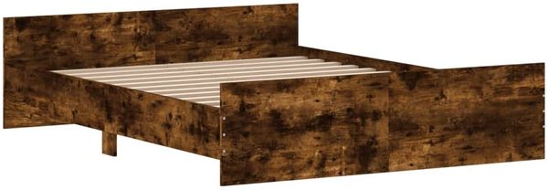 vidaXL Bettgestell mit Kopf- und Fußteil Räuchereiche 160x200 cm 3203765 Bild 4