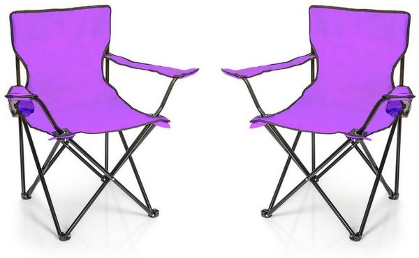 BigDean Campingstuhl 2x Faltstuhl Campingstuhl Anglerstuhl Getränkehalter Klappstuhl (Set, 2 St), Flexibel, Praktisch, Robust, Leicht, Tragbar