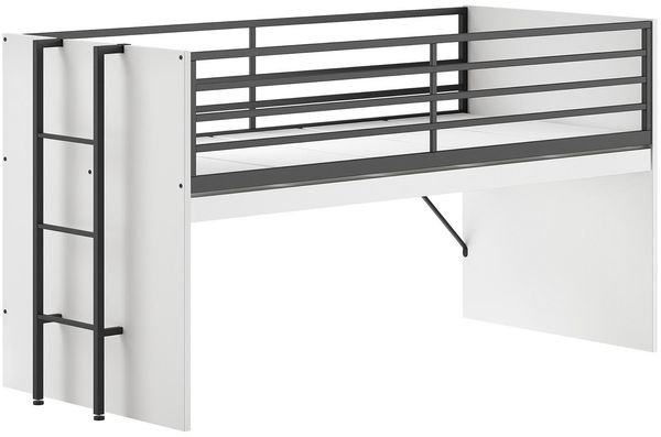 Halbhohes Bett mit Schreibtisch Sam 98 x 219 x 116.6 cm Spanplatte Melamin Dekor