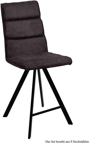 Thekenstuhl drehbar (8er-Set) Devinne 47x109x60 Schwarz/Espresso