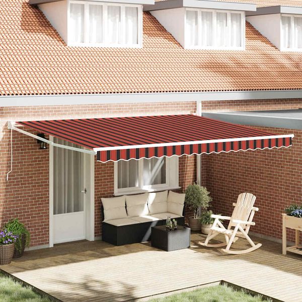 vidaXL Ausziehbare Markise Orange und Braun 450 x 300 x 165 cm 3330883