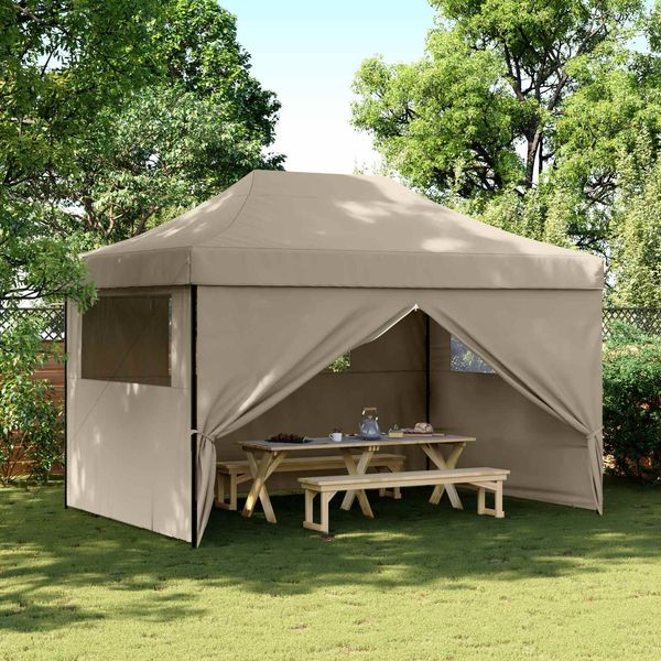 vidaXL Party-Zelt Taupe 279 x 410 x 315 cm Oxford-Stoff 42023601