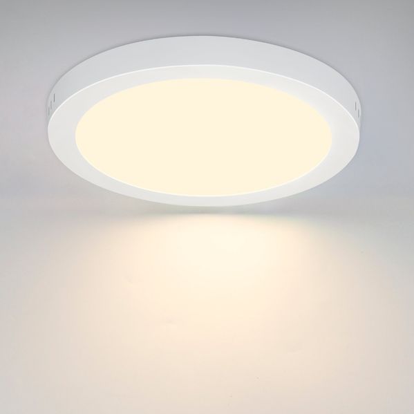 ZMH LED Deckenleuchte Rund Deckenlampe Flach - Modern Badezimmer Weiß LED Flurlampe Warmweiß 3000K 18W IP44 Wasserfest für Küche Büro Wohnzimmer Kinderzimmer Schlafzimmer Ø23CM