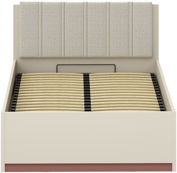 Bettgestell >MILLES < Lift-Lattenrost, Sandfarbig - 125,2x90,7x205,2cm (BxHxT)