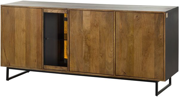 Sideboard Mango / Altholz 180x47x81 schwarz / natur lackiert DAVIS #21