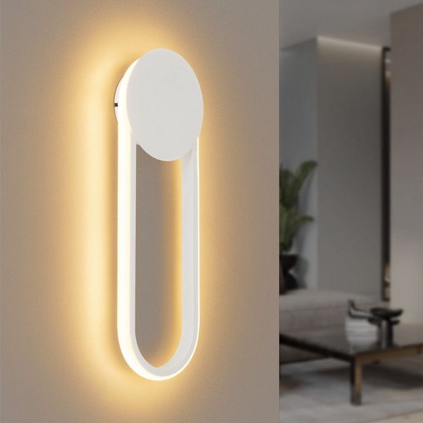 ZMH LED Wandleuchte Innen Wandlampe Flurlampe Modern Design 3000K, Außenleuchtend, LED fest integriert, warmweiß