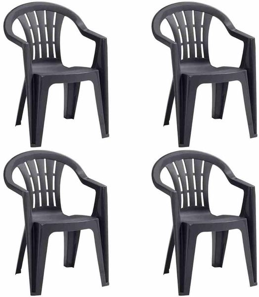 Cuba SET 4 x Stapelsessel graphit