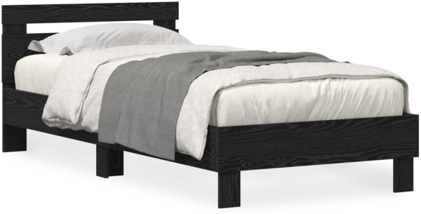 vidaXL Bettgestell Schwarz Eichen-Optik 100 x 200 cm Holzwerkstoff 863639
