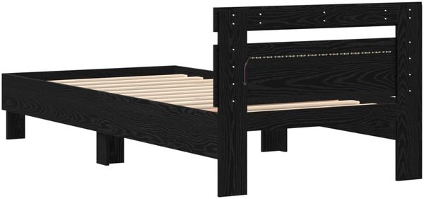 vidaXL Bettrahmen Schwarz Eichen-Optik 100 x 200 cm Holzwerkstoff 863639 Bild 7