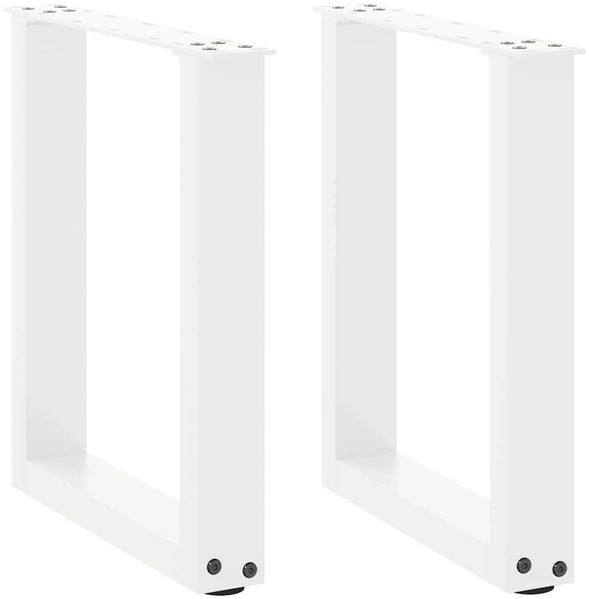vidaXL Couchtischbeine U-Form 2 Stk. Weiß 28x(42-43) cm Stahl 4013149