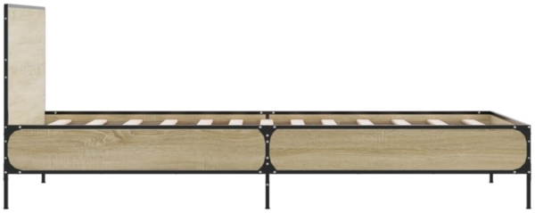 vidaXL Bettgestell Sonoma-Eiche 90x200 cm Holzwerkstoff und Metall 845518 Bild 4