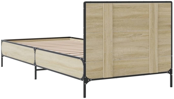 vidaXL Bettgestell Sonoma-Eiche 90x200 cm Holzwerkstoff und Metall 845518 Bild 6