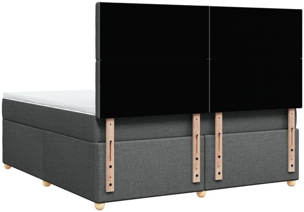 vidaXL Boxspringbett mit Matratze Dunkelgrau 180x200 cm Stoff 3293674 Bild 8