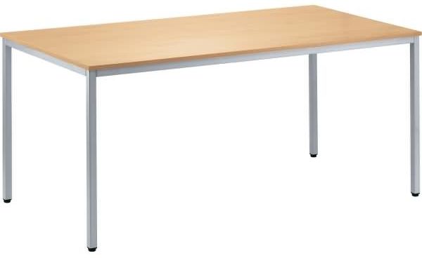 Soennecken Konferenztisch 1.400x700mm Gestell alusilber Platte buche