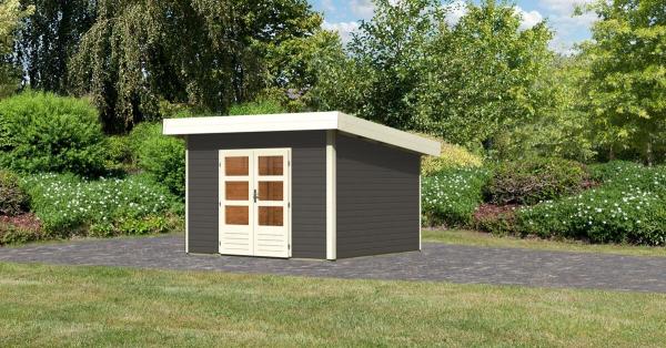 Gartenhaus Northeim 3 - 309x309 cm, 38 mm Holz terragrau, Karibu