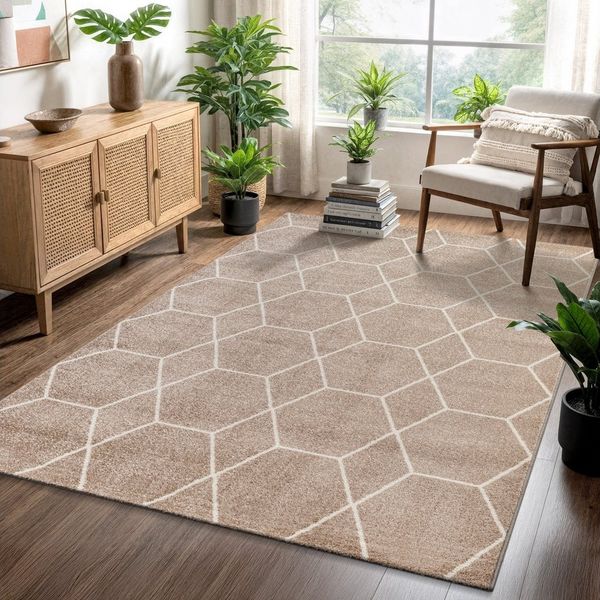 Sanat Teppich Trellis, rechteckig, Höhe: 10 mm, Kurzflor, skandi, boho, auch als Läufer und in rund