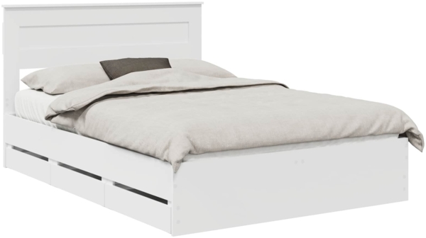 vidaXL Bettrahmen mit Schubladen Weiß 160 x 200 cm Ingenieurs Holz 3409833