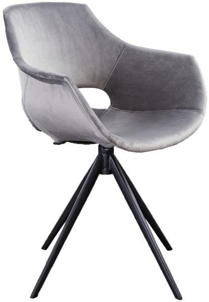 KAWOLA Stuhl ZAJA Esszimmerstuhl Velvet drehbar grau 85 x 59 x 57 cm