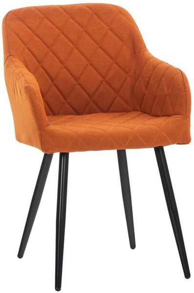 TPFLiving Esszimmerstuhl Shyva mit hochwertig gepolsterter Sitzfläche - Konferenzstuhl (Küchenstuhl - Esstischstuhl - Wohnzimmerstuhl - Polsterstuhl), Gestell: Metall schwarz - Sitzfläche: Stoff Orange
