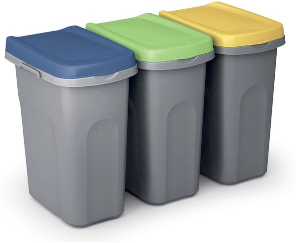 CASARIA 3er Set Mülleimer Home Eco 25L