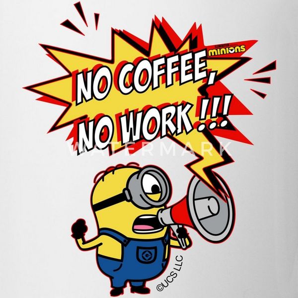 Spreadshirt Tasse Minions No Coffee No Work Despicable Me Tasse, Keramik