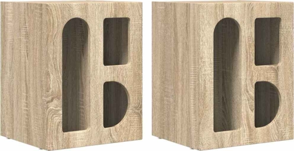 vidaXL Nachttisch 2 pcs Sonoma-Eiche 40 x 35 x 50 cm Holzwerkstoff 891249
