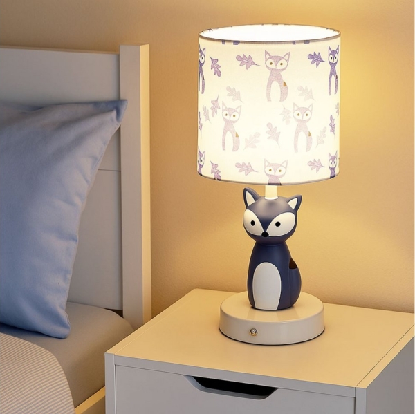 GLOBO LIGHTING LED Tischleuchte, LED-Leuchtmittel fest verbaut, Kaltweiß, Warmweiß, Neutralweiß, Tageslichtweiß, Farbwechsel, Tischleuchte Kinderlampe Tierlampe Fuchs LED Touchdimmer Akku CCT blau Bild 2