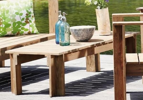 Lounge Batten Beistelltisch aus recyceltem Teakholz, 57 cm