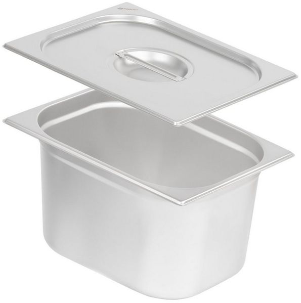 Mahlzeit Thermobehälter GN Behälter 1/2 mit Deckel, Höhe 200 mm, Edelstahl Wärmebehälter, Edelstahl, (Set, 2-tlg, 1x1/2 GN Behälter mit Deckel(200 mm), für Chafing Dish