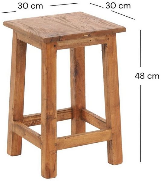 DESIGN DELIGHTS Hocker Sitzhocker MADERO, 48x30cm(HxB) Altholz Holzhocker, massivholz Hocker