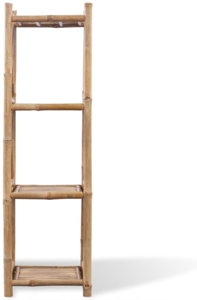 vidaXL Standregal mit 4 Böden Quadratisch Bambus 242492