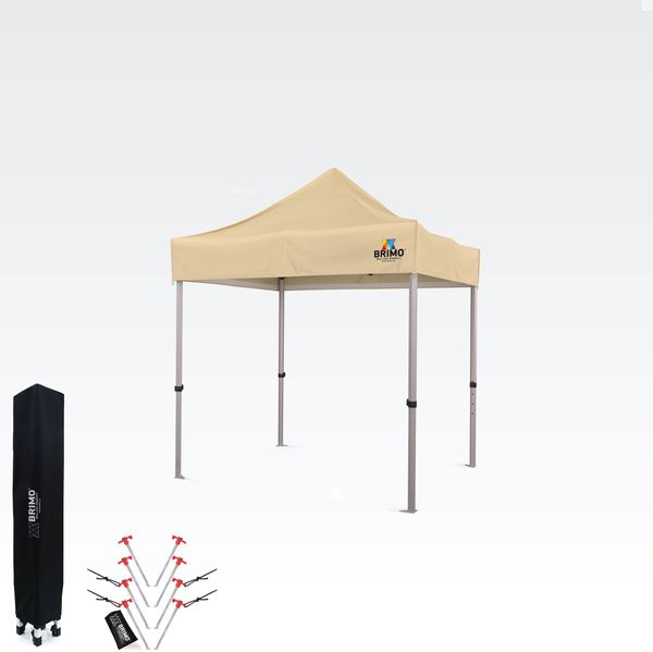 Aluminium-Verkaufsstand, zusammenklappbar, ohne Wände | BRIMO Exclusive Alu 2x2 m - ohne Wände - Beige